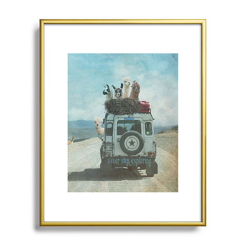 Monika Strigel 1P ALPACA LAMA WANDERLUST Metal Framed Art Print