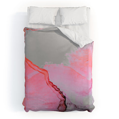 Monika Strigel 1P BETTER TOGETHER PINK INK Duvet Cover
