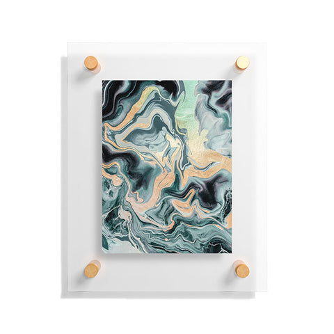 Monika Strigel 1P DRAMAQUEEN TEAL GOLD Floating Acrylic Print