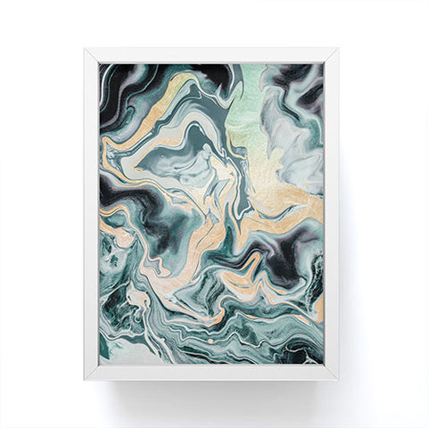 Monika Strigel 1P DRAMAQUEEN TEAL GOLD Framed Mini Art Print