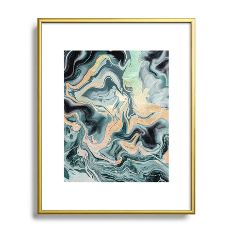Monika Strigel 1P DRAMAQUEEN TEAL GOLD Metal Framed Art Print