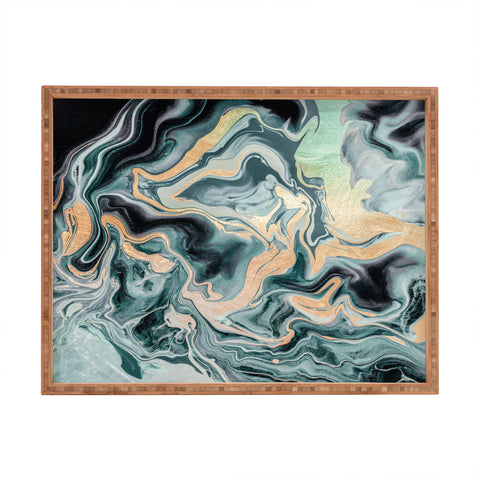 Monika Strigel 1P DRAMAQUEEN TEAL GOLD Rectangular Tray