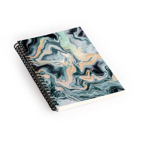 Monika Strigel 1P DRAMAQUEEN TEAL GOLD Spiral Notebook