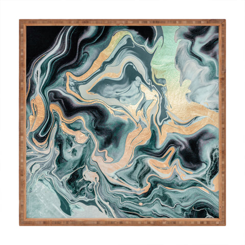 Monika Strigel 1P DRAMAQUEEN TEAL GOLD Square Tray