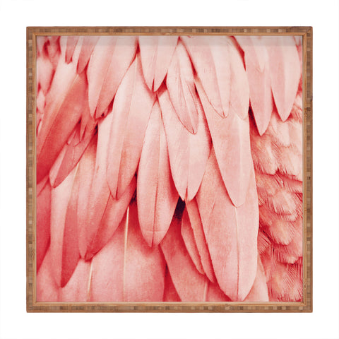 Monika Strigel 1P FEATHERS CORAL Square Tray