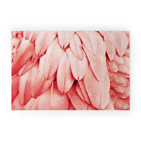 Monika Strigel 1P FEATHERS CORAL Welcome Mat