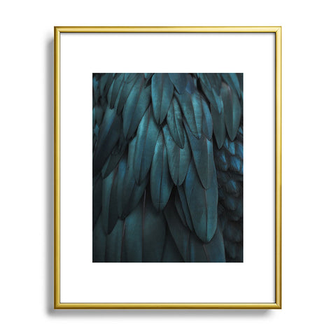 Monika Strigel 1P FEATHERS DARK TEAL Metal Framed Art Print