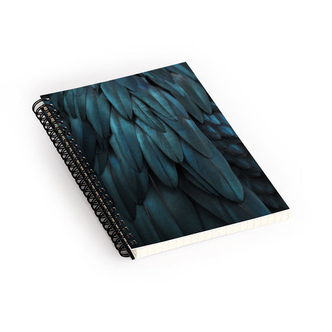 Monika Strigel 1P FEATHERS DARK TEAL Spiral Notebook