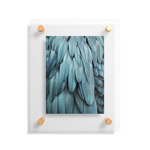 Monika Strigel 1P FEATHERS METALLIC BLUE Floating Acrylic Print