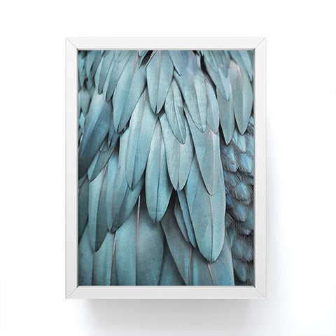Monika Strigel 1P FEATHERS METALLIC BLUE Framed Mini Art Print