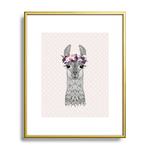 Monika Strigel 1P FLOWER GIRL ALPACA BLUSH Metal Framed Art Print