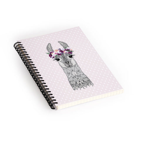 Monika Strigel 1P FLOWER GIRL ALPACA BLUSH Spiral Notebook