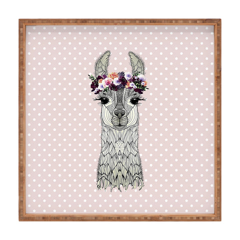 Monika Strigel 1P FLOWER GIRL ALPACA BLUSH Square Tray