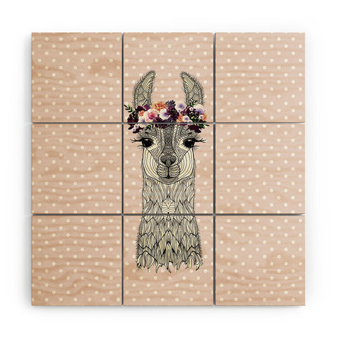 Monika Strigel 1P FLOWER GIRL ALPACA BLUSH Wood Wall Mural