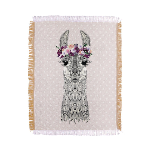 Monika Strigel 1P FLOWER GIRL ALPACA BLUSH Throw Blanket