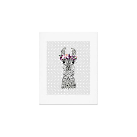 Monika Strigel 1P FLOWER GIRL ALPACA GREY Art Print