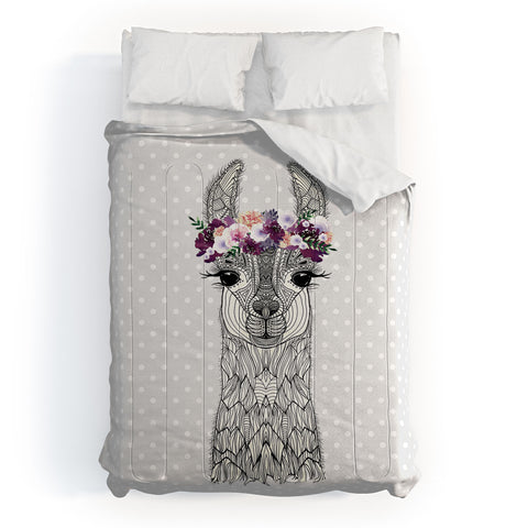 Monika Strigel 1P FLOWER GIRL ALPACA GREY Comforter