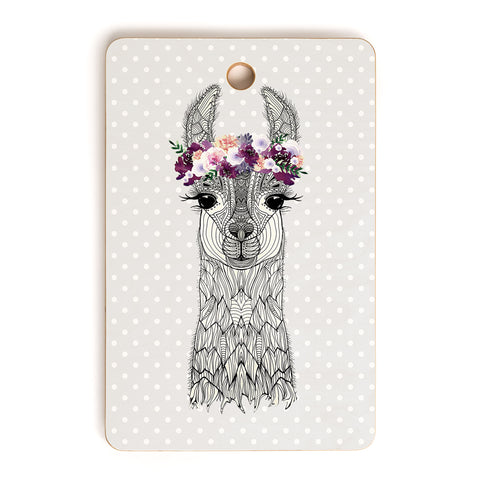 Monika Strigel 1P FLOWER GIRL ALPACA GREY Cutting Board Rectangle