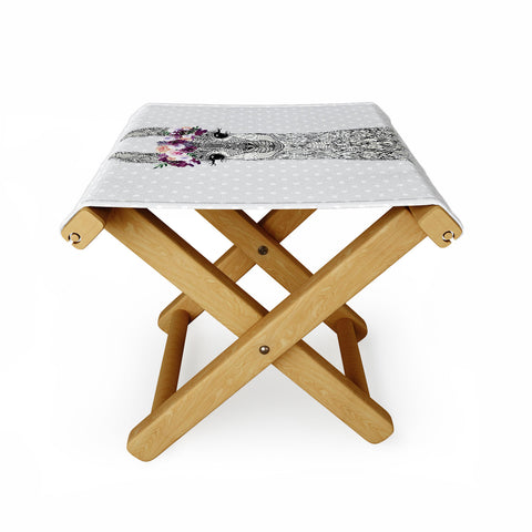 Monika Strigel 1P FLOWER GIRL ALPACA GREY Folding Stool