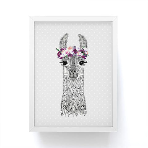 Monika Strigel 1P FLOWER GIRL ALPACA GREY Framed Mini Art Print