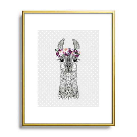 Monika Strigel 1P FLOWER GIRL ALPACA GREY Metal Framed Art Print