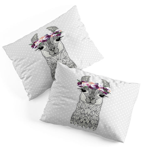 Monika Strigel 1P FLOWER GIRL ALPACA GREY Pillow Shams