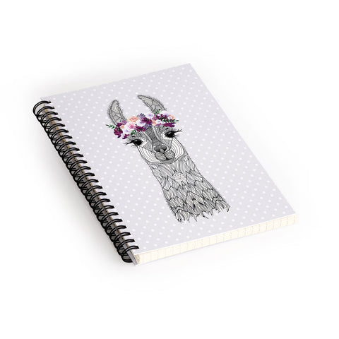 Monika Strigel 1P FLOWER GIRL ALPACA GREY Spiral Notebook