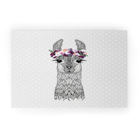 Monika Strigel 1P FLOWER GIRL ALPACA GREY Welcome Mat