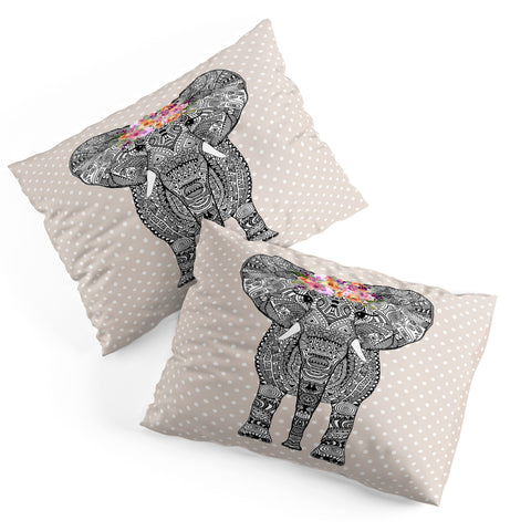 Monika Strigel 1P FLOWER GIRL ELEPHANT GREIGE Pillow Shams