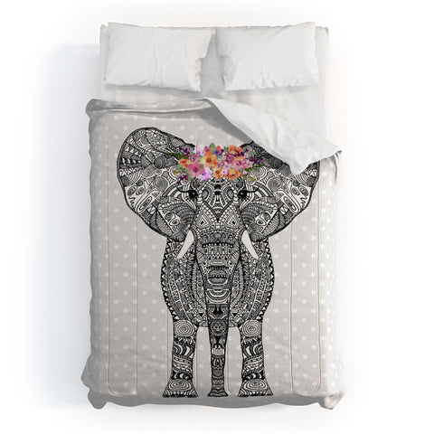 Monika Strigel 1P FLOWER GIRL ELEPHANT GREY 1 Comforter