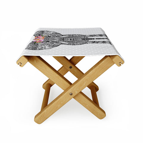 Monika Strigel 1P FLOWER GIRL ELEPHANT GREY 1 Folding Stool