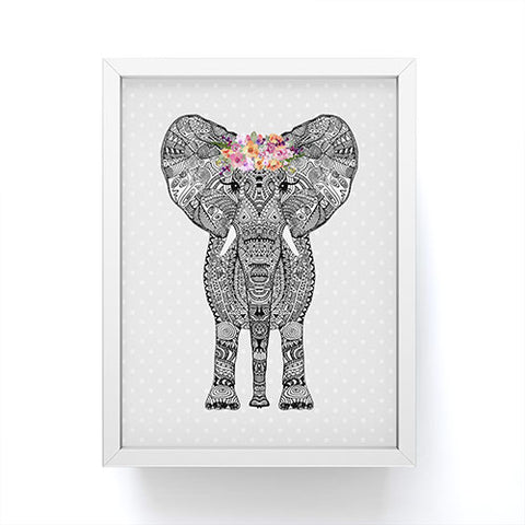 Monika Strigel 1P FLOWER GIRL ELEPHANT GREY 1 Framed Mini Art Print