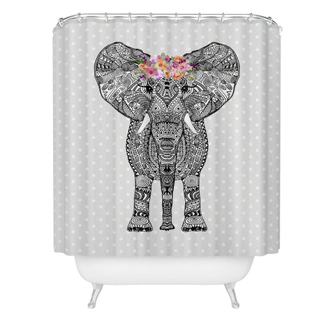 Monika Strigel 1P FLOWER GIRL ELEPHANT GREY 1 Shower Curtain