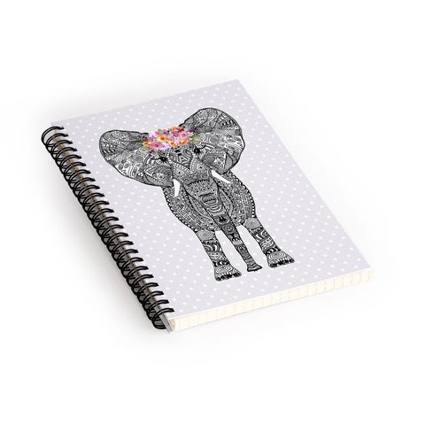 Monika Strigel 1P FLOWER GIRL ELEPHANT GREY 1 Spiral Notebook
