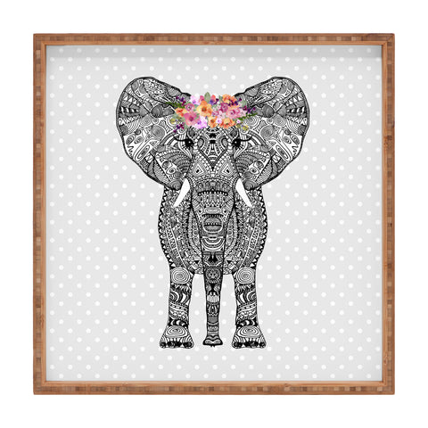 Monika Strigel 1P FLOWER GIRL ELEPHANT GREY 1 Square Tray