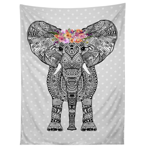 Monika Strigel 1P FLOWER GIRL ELEPHANT GREY 1 Tapestry