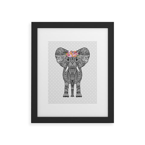 Monika Strigel 1P FLOWER GIRL ELEPHANT GREY 1 Framed Art Print