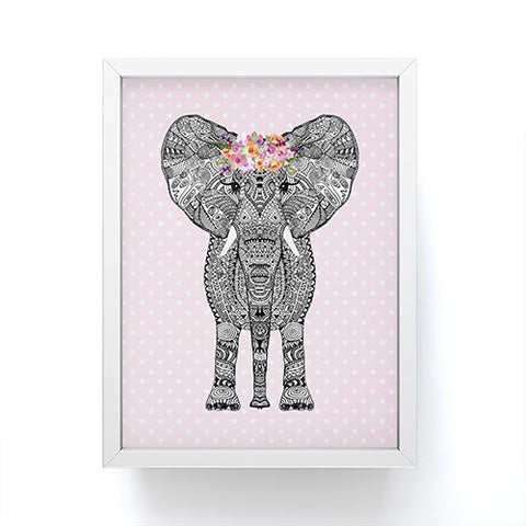 Monika Strigel 1P FLOWER GIRL ELEPHANT PINK Framed Mini Art Print