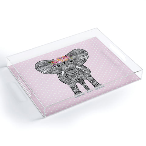 Monika Strigel 1P FLOWER GIRL ELEPHANT PINK Acrylic Tray