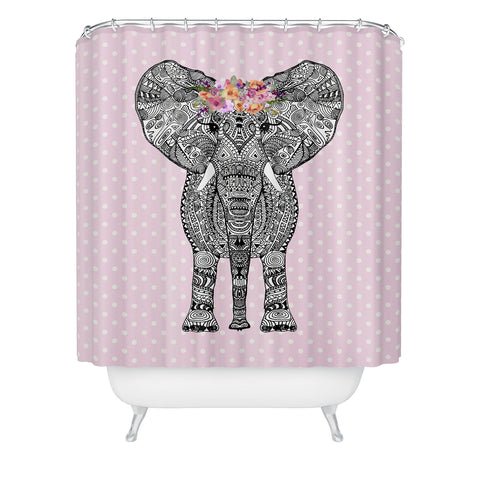 Monika Strigel 1P FLOWER GIRL ELEPHANT PINK Shower Curtain