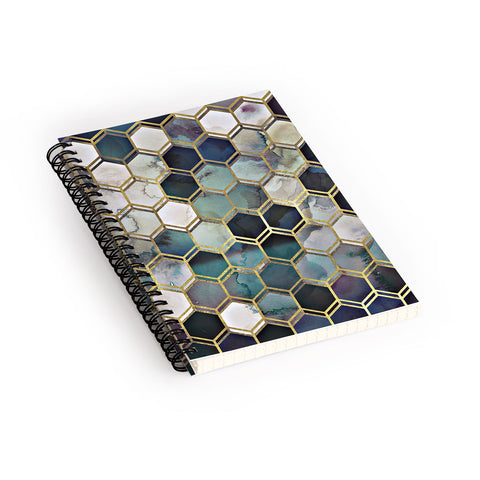 Monika Strigel 1P RUGGED MARBLE BLUE GREEN Spiral Notebook