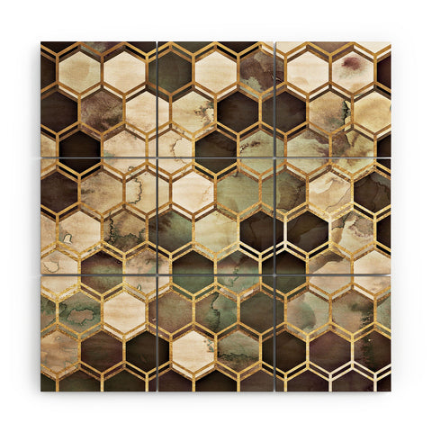 Monika Strigel 1P RUGGED MARBLE EARTH TONES Wood Wall Mural