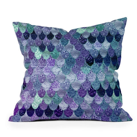 Monika Strigel 1P SUMMER MERMAID PURPLE MINT Throw Pillow