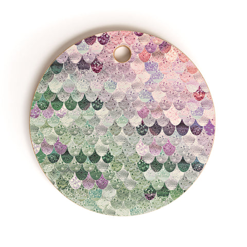 Monika Strigel 1P SUMMER MERMAID SAGE POPPY Cutting Board Round