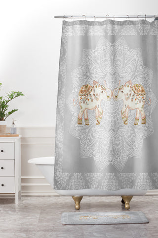 Monika Strigel ALHAMBRA ELEPHANT GREY Shower Curtain And Mat