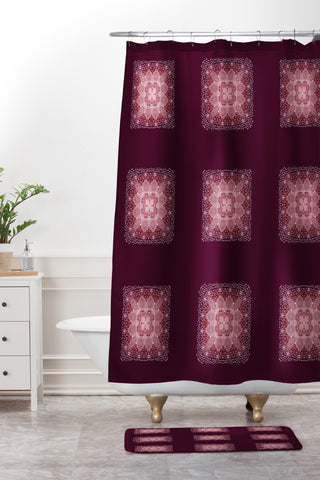Monika Strigel AZIZA RED II Shower Curtain And Mat