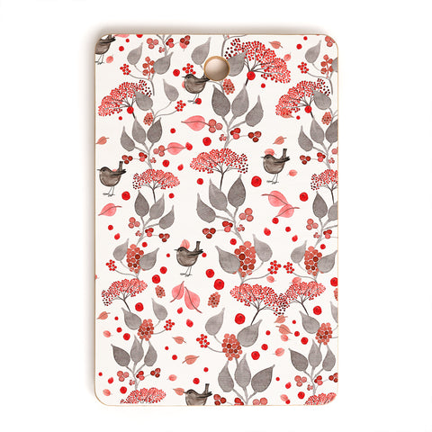 Monika Strigel Birdies And Berries Cutting Board Rectangle