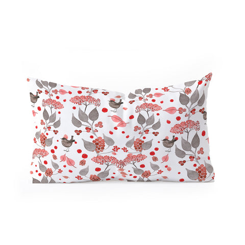 Monika Strigel Birdies And Berries Oblong Throw Pillow