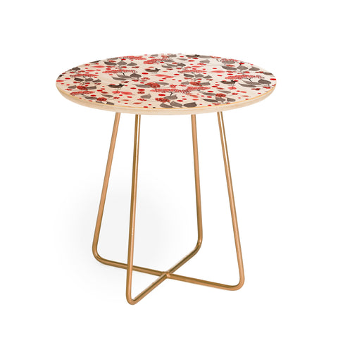 Monika Strigel Birdies And Berries Round Side Table