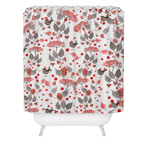 Monika Strigel Birdies And Berries Shower Curtain